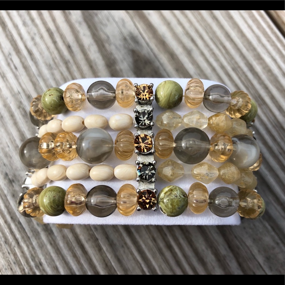 Multi Strand Stretch Beaded Stretch Bracelet